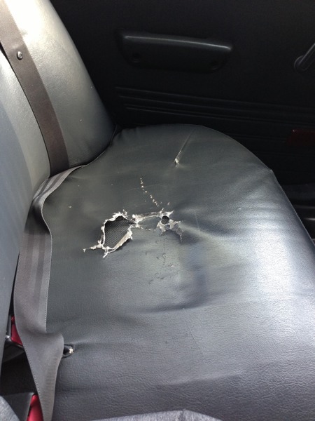 torn cab seat