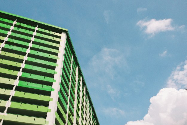 HDB block & blue skies