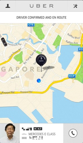 Uber iPhone app